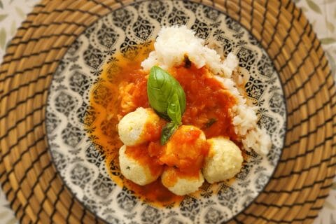 Cliquez pour zoomer ! Boulettes de ricotta sauce tomate Thermomix par cflo68🐞