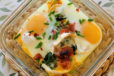 Cliquez pour zoomer ! Oeufs cocotte épinards et chorizo Thermomix par cflo68🐞