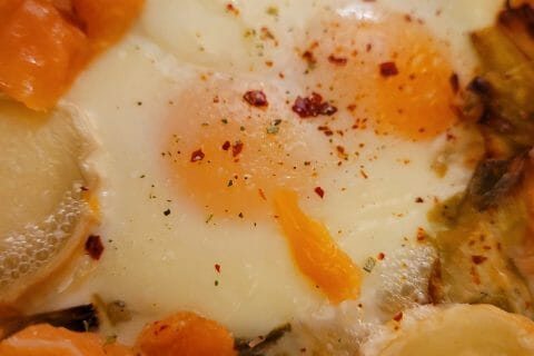 Cliquez pour zoomer ! Oeufs cocotte poireaux et saumon fumé Thermomix par cflo68🐞