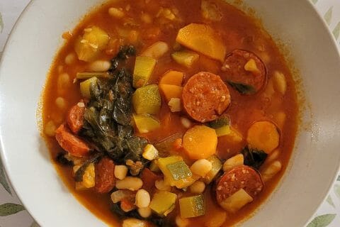 Cliquez pour zoomer ! Ragoût de pois chiches au chorizo et épinards Thermomix par cflo68🐞