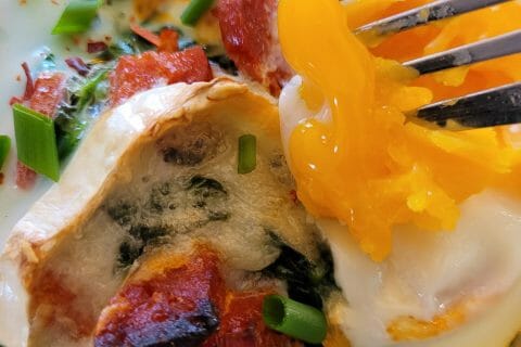 Cliquez pour zoomer ! Oeufs cocotte épinards et chorizo Thermomix par cflo68🐞