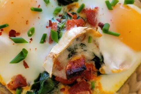 Cliquez pour zoomer ! Oeufs cocotte épinards et chorizo Thermomix par cflo68🐞