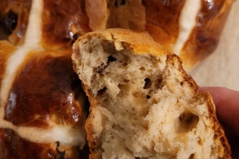Cliquez pour zoomer ! Hot cross buns – petits pains anglais de Pâques Thermomix par cflo68🐞