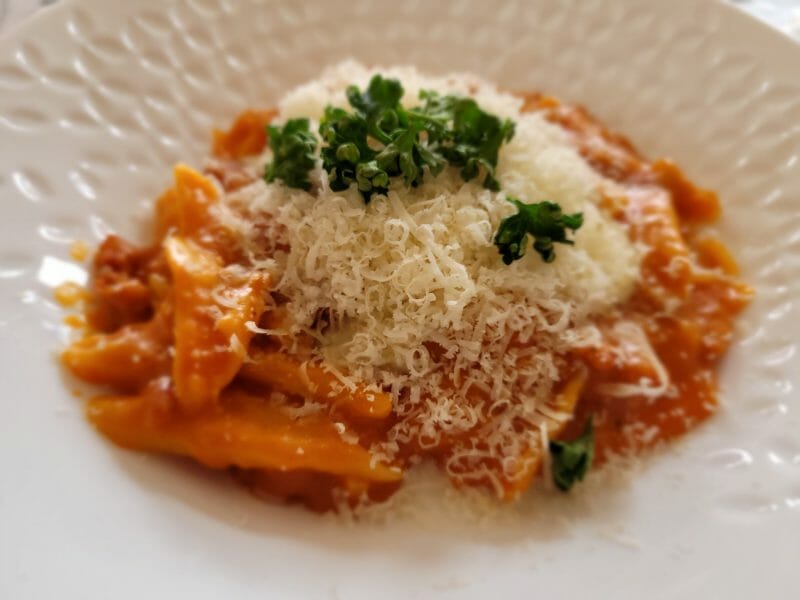 Cliquez pour zoomer ! Penne au chorizo Thermomix par cflo68🐞
