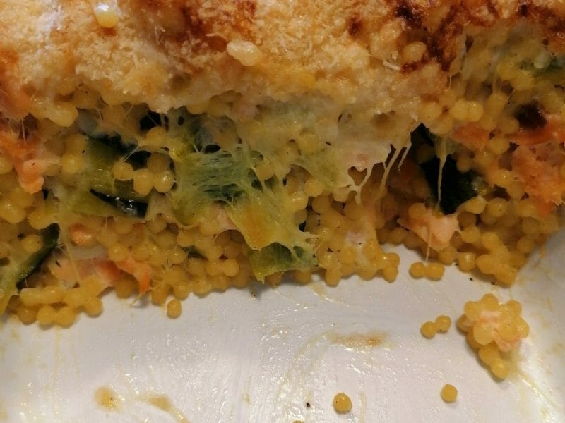 Cliquez pour zoomer ! Gratin de perles, saumon et courgettes Thermomix par Mariemix