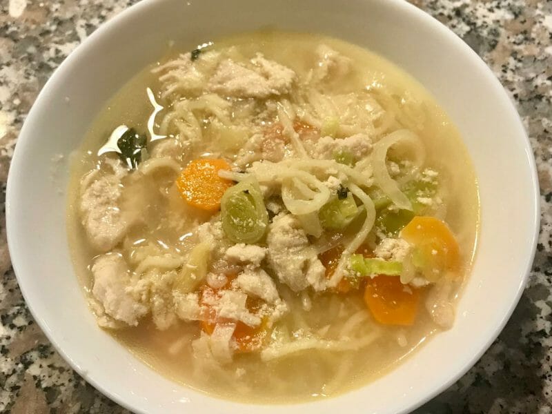 Bouillon Chinois, poulet et poireaux au Thermomix Cookomix
