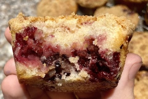 Cliquez pour zoomer ! Muffins aux mûres façon crumble Thermomix par soniamanga