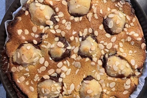 Cliquez pour zoomer ! Tarte aux poires sur lit de chocolat Thermomix par Sarah04