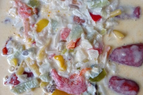 Cliquez pour zoomer ! Gratin de torsades aux merguez Thermomix par chiktay