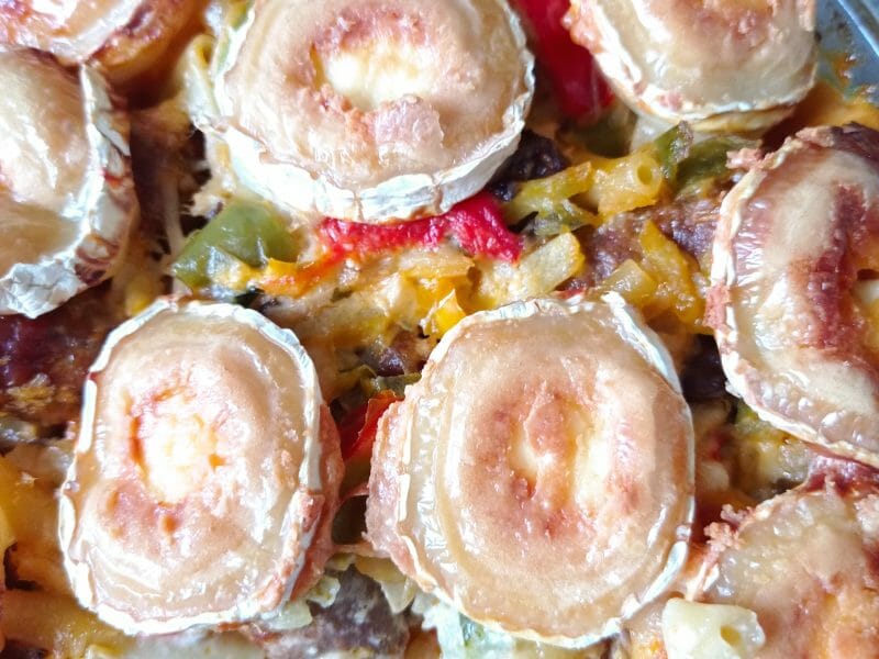 Cliquez pour zoomer ! Gratin de torsades aux merguez Thermomix par chiktay