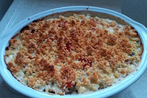 Cliquez pour zoomer ! Crumble courgettes, chèvre et lardons Thermomix par emilban