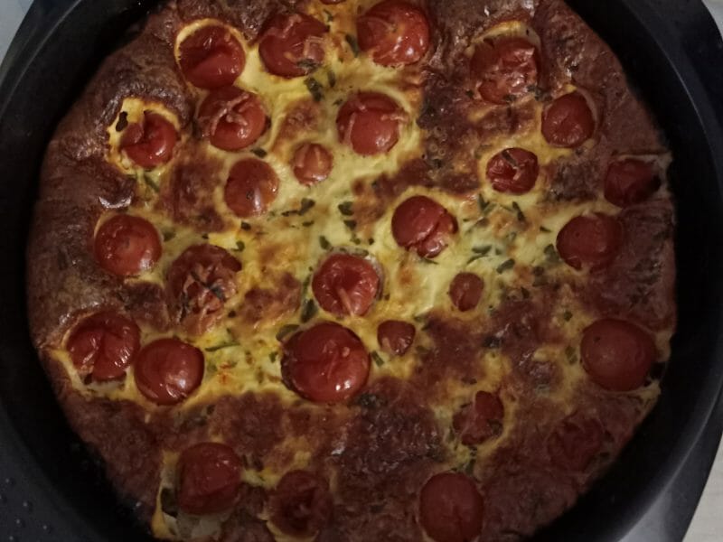 Cliquez pour zoomer ! Clafoutis tomates cerises et fromage de chèvre Thermomix par meryem325