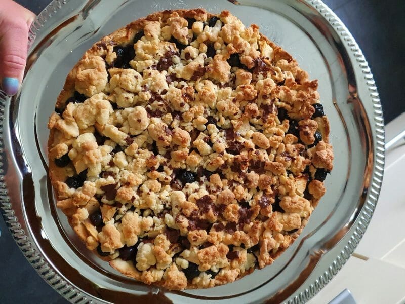 Cliquez pour zoomer ! Gâteau aux myrtilles façon crumble Thermomix par isacastel