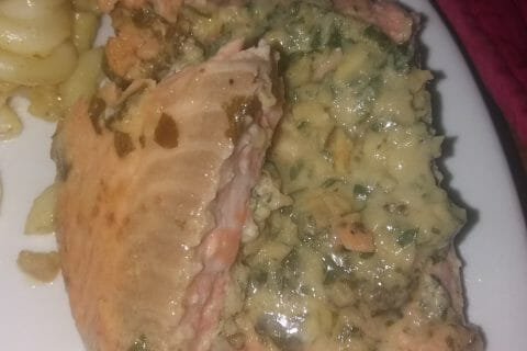 Cliquez pour zoomer ! Saumon au citron et à l’ail au Thermomix