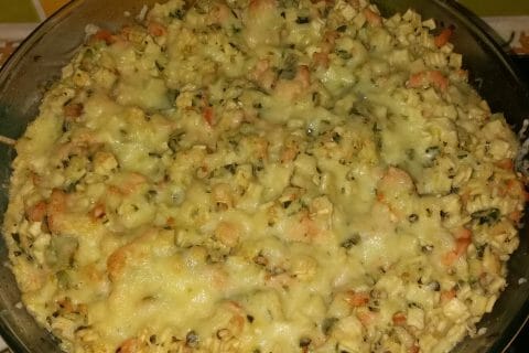 Cliquez pour zoomer ! Gratin de crozets aux courgettes et saumon fumé au Thermomix