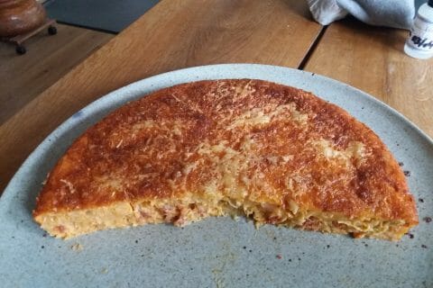 Cliquez pour zoomer ! Clafoutis cancoillotte, poireaux et chorizo au Thermomix