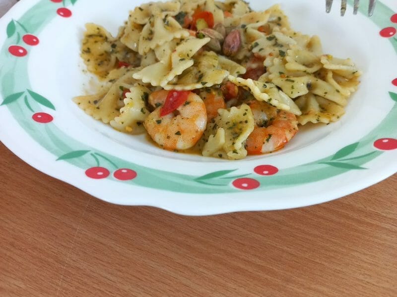 Cliquez pour zoomer ! Farfalle au pesto et crevettes Thermomix par malta