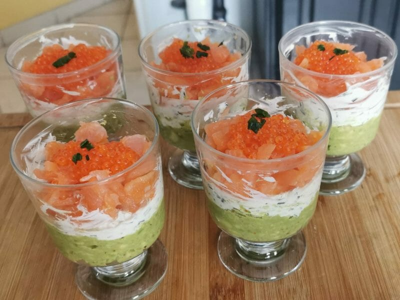 Cliquez pour zoomer ! Verrines saumon avocat Thermomix par Tellier