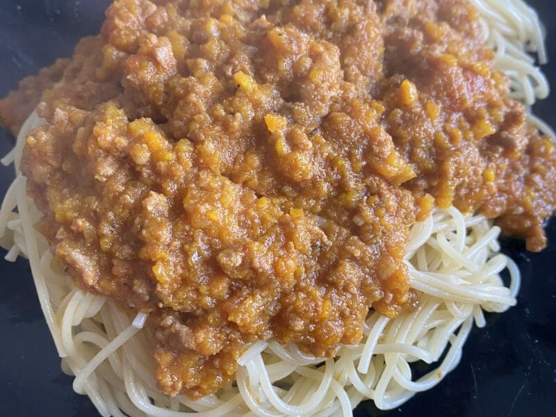 Cliquez pour zoomer ! Pâtes sauce bolognaise au potiron Thermomix par Zaza85600