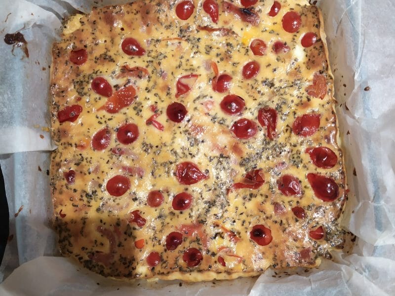 Cliquez pour zoomer ! Clafoutis tomates cerises et fromage de chèvre Thermomix par dory14