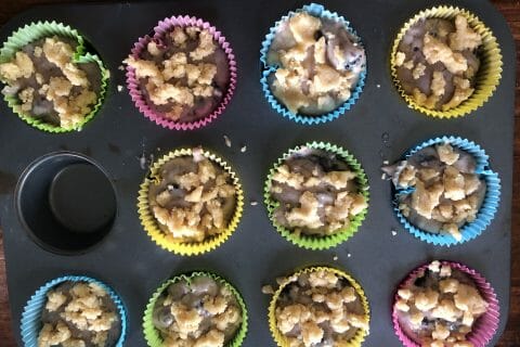 Cliquez pour zoomer ! Muffins aux mûres façon crumble Thermomix par dodylay