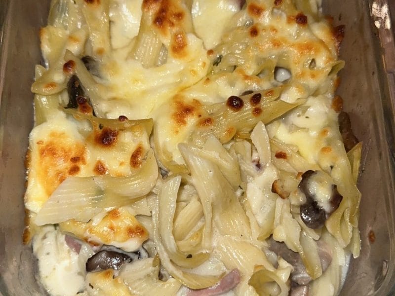 Cliquez pour zoomer ! Gratin de pennes aux champignons Thermomix par sabrynou