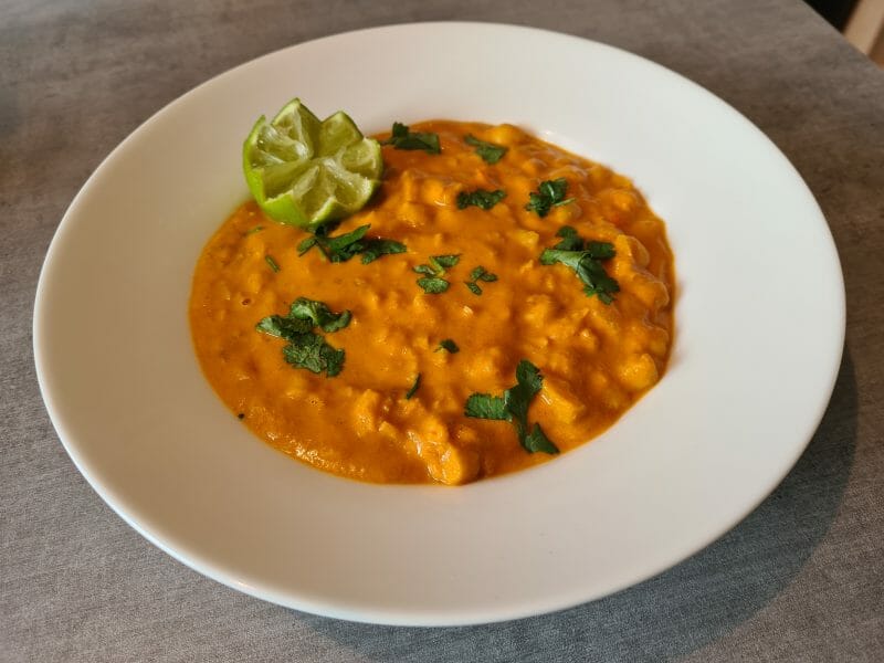 Curry de pois chiches au lait de coco au Thermomix - Cookomix