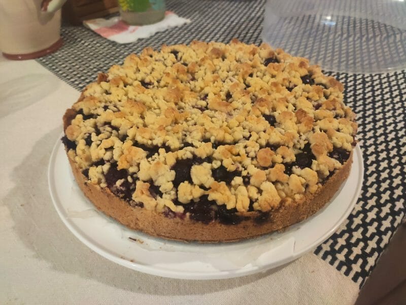 Cliquez pour zoomer ! Gâteau aux myrtilles façon crumble Thermomix par Hikaru