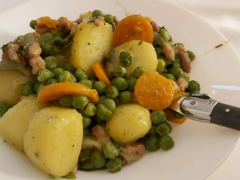 Jardinière de légumes aux lardons au Thermomix - Cookomix