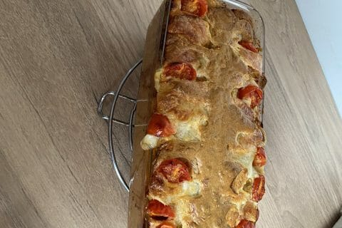 Cliquez pour zoomer ! Cake tomates mozzarella et lardons Thermomix par sassinette