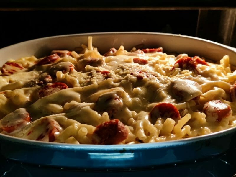 Cliquez pour zoomer ! Gratin de macaroni reblochon et chorizo Thermomix par tita67