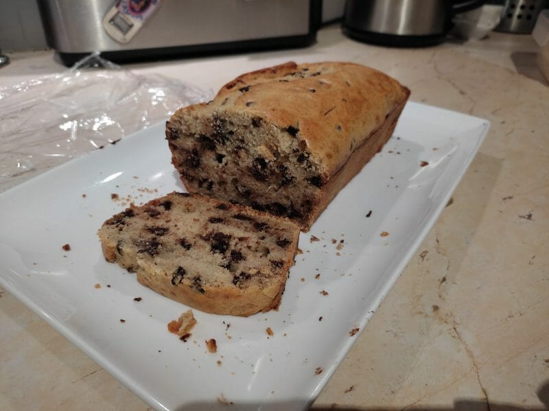 Cliquez pour zoomer ! Cake banane et pépites de chocolat Thermomix par nofee