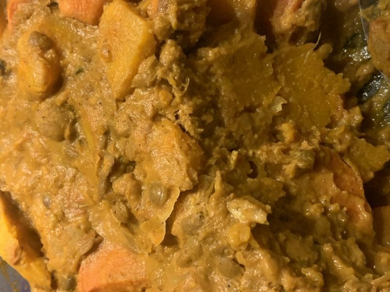 Cliquez pour zoomer ! Curry de butternut, pois chiches et lentilles Thermomix par supercuisine