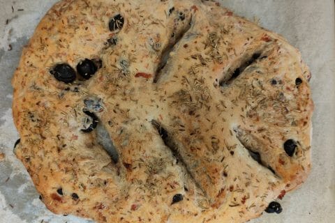 Cliquez pour zoomer ! Fougasse olives et lardons Thermomix par sakura81