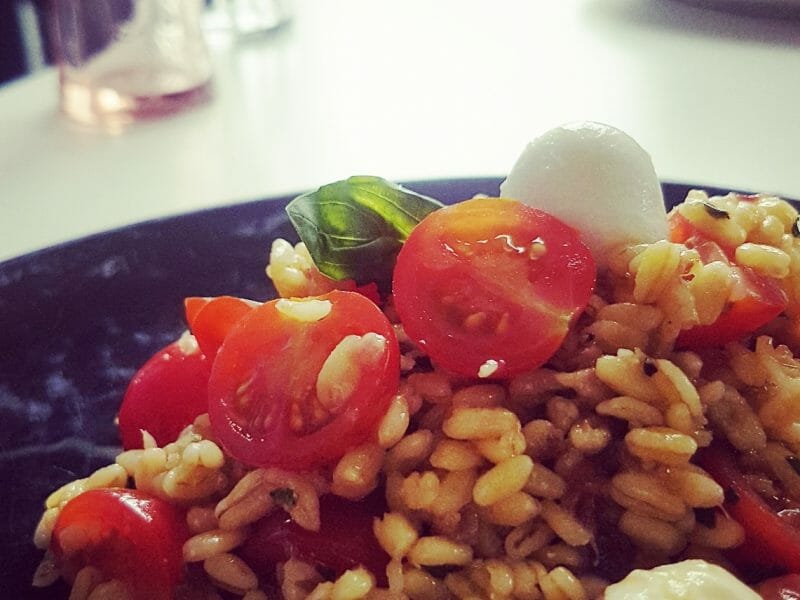 Cliquez pour zoomer ! Salade d’ebly, oignon caramélisé & mozzarella Thermomix par audrey_408