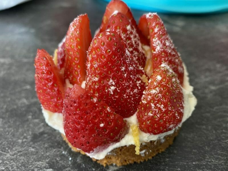 Cliquez pour zoomer ! Tarte aux fraises sans cuisson Thermomix par amande69610