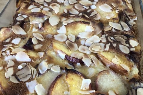 Cliquez pour zoomer ! Clafoutis aux pêches Thermomix par aurlina