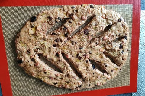 Cliquez pour zoomer ! Fougasse olives et lardons Thermomix par marie68