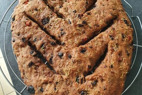 Cliquez pour zoomer ! Fougasse olives et lardons Thermomix par marie68