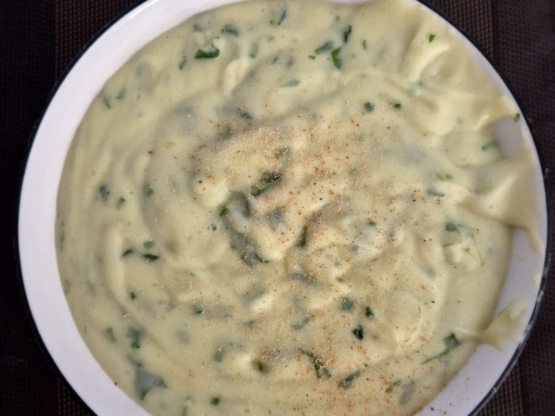 Cliquez pour zoomer ! Purée de pommes de terre à l’ail des ours Thermomix par mamita49