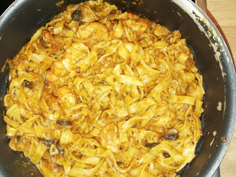 Cliquez pour zoomer ! Spaghettis aux crevettes et à l’ail Thermomix par arthemis