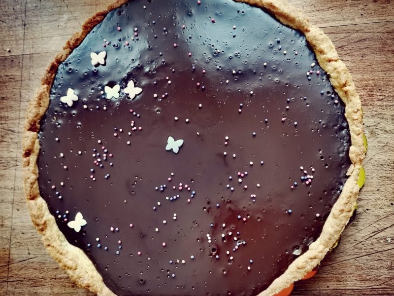 Cliquez pour zoomer ! Tarte au chocolat et cacahuètes caramélisées Thermomix par carole_130