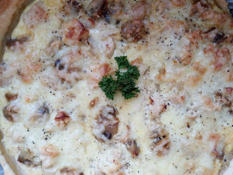 Cliquez pour zoomer ! Tarte au poulet et champignons Thermomix par delphine_216