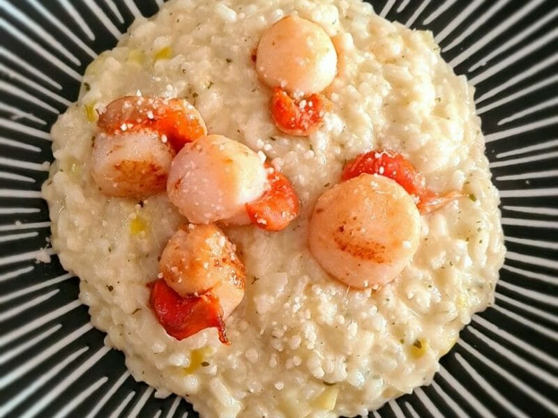 Cliquez pour zoomer ! Risotto aux Saint Jacques et poireaux Thermomix par Oceane1303