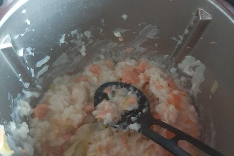 Cliquez pour zoomer ! Risotto poireaux et saumon fumé au Thermomix