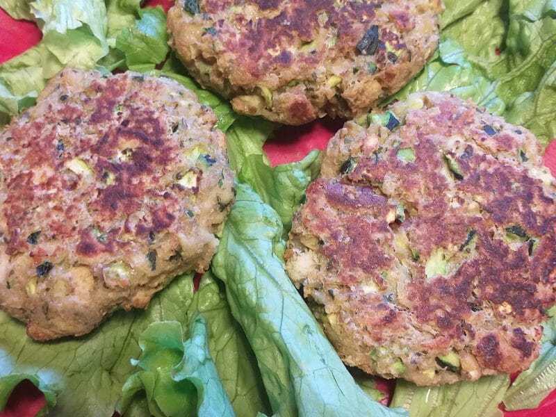 Cliquez pour zoomer ! Steaks lentilles, pois chiches, courgettes Thermomix par stephanie1414