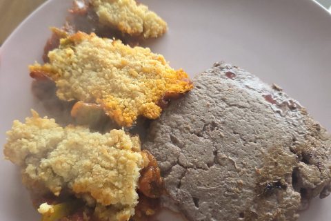 Cliquez pour zoomer ! Crumble poivrons, tomates, parmesan Thermomix par Philnatju