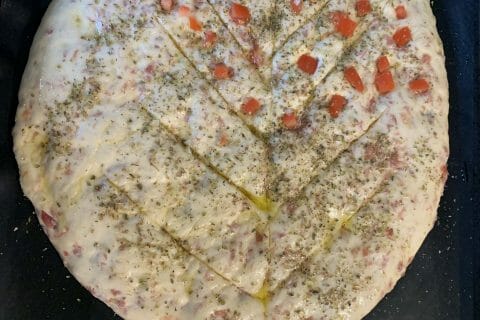 Cliquez pour zoomer ! Fougasse olives et lardons Thermomix par nadlena