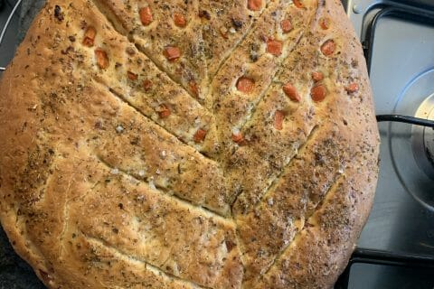 Cliquez pour zoomer ! Fougasse olives et lardons Thermomix par nadlena