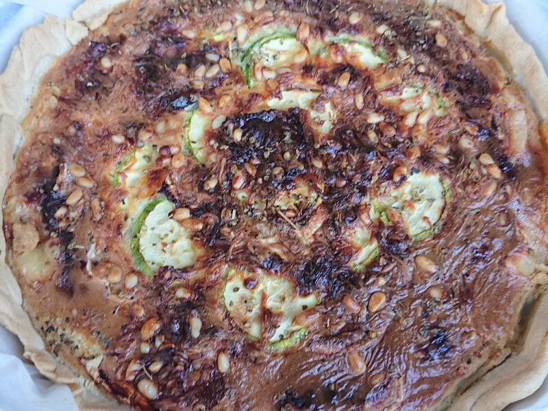 Cliquez pour zoomer ! Tarte courgettes, chèvre et pignons de pin Thermomix par sabvcf